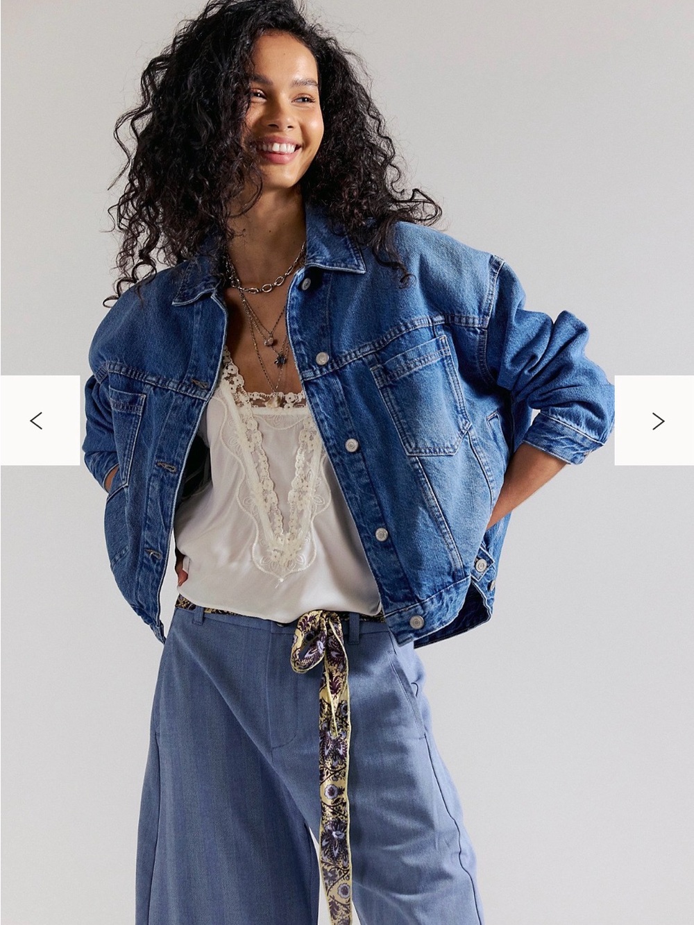 We The Free, FREE PEOPLE, Opal Oversized swing Denim Jacket 100% cotton